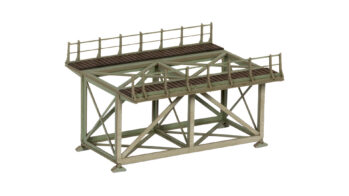 NOCH 67023 - Vorfluterbrücke ohne Brückenköpfe, 1-gleisiger Vorfluter. Für 2-gleisige Strecken können zwei Modelle nebeneinander verbaut werden.