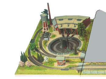 NOCH 81950 - Anbauteil links  “Drehscheibe” 70 x 120 cm, kürzbar auf 70 x 100 cm Anbauteil wahlweise verwendbar für eine Drehscheibe oder ein Industrie-Areal mit großzügigen Rangiermöglichkeite…