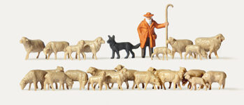 Merten 212583 - Schäfer mit Schafherde und Hu