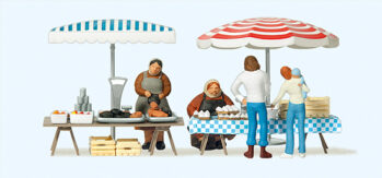 Preiser 10052 - H0 Marktstände. Fertigmodell