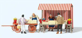 Preiser 10053 - H0 Obst- und Gemüsestände. Fertigmodell