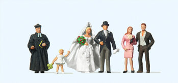 Preiser 10057 - H0 Brautpaar, evangelischer Geistlicher