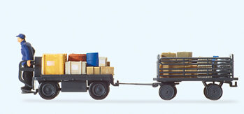 Preiser 10256 - H0 Elektrokarre mit Fahrer. Deutsche Bundesbahn. Frühe Epoche III