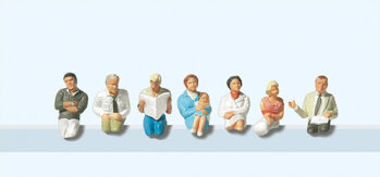 Preiser 10298 - H0 Sitzende Reisende für Zugabteil