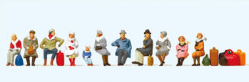 Preiser 10317 - H0 Sitzende Reisende, winterliche Kleidung. 11 Figuren