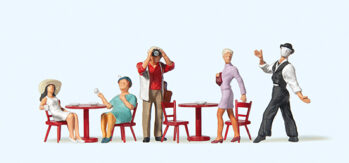 Preiser 10348 - H0 Pantomime, Gäste im Straßencafe