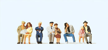 Preiser 10384 - H0 Sitzende Fahrgäste für Bus und Bahn