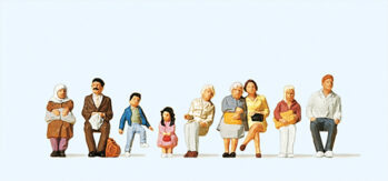 Preiser 10385 - H0 Sitzende Fahrgäste für Bus und Bahn