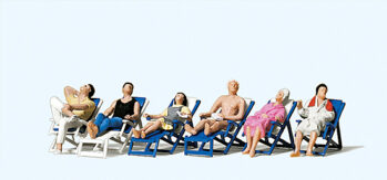 Preiser 10437 - H0 Ruhende im Liegestuhl