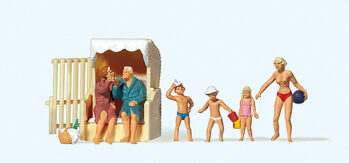 Preiser 10438 - H0 Paar im Strandkkorb, spielende Kinder