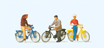 Preiser 10515 - H0 Stehende Radfahrer am Bahnübergang