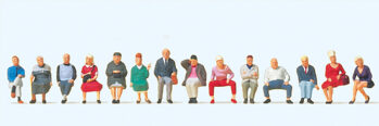 Preiser 10524 - H0 Sitzende Reisende. 14 Figuren