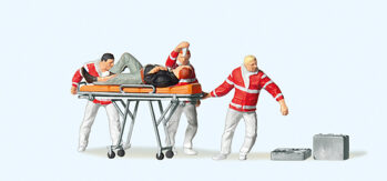 Preiser 10532 - H0 Sanitäter mit Krankentrage