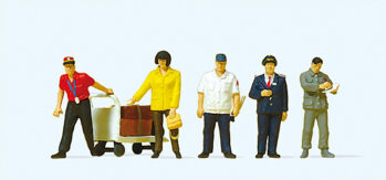 Preiser 10571 - H0 Chinesisches Bahnpersonal, Reisende, Gepäckwagen