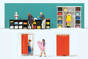 Preiser 10622 - H0 "Die Qual der Wahl". Mit 2 Umkleide- kabinen