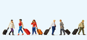 Preiser 10640 - H0 Gehende Reisende mit Trolleys