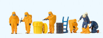 Preiser 10732 - H0 Feuerwehrmänner.Oranger Vollschutzanzug