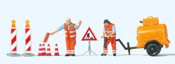 Preiser 10754 - H0 Straßenbauarbeiter mit Kompressor