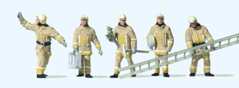 Preiser 10770 - H0 Feuerwehrmänner in moderner Einsatz- kleidung. Uniformfarbe beige.