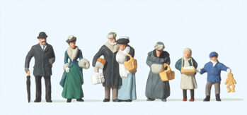 Preiser 12195 - H0 Auf dem Weihnachtsmarkt. Um 1900