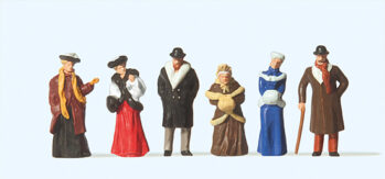 Preiser 12197 - H0 Passanten in winterlicher Kleidung. Um 1900
