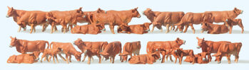Preiser 14409 - H0 Kühe, braun. 30 Figuren