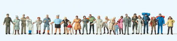 Preiser 14413 - H0 Spaziergänger, Wanderer. 24 Figuren