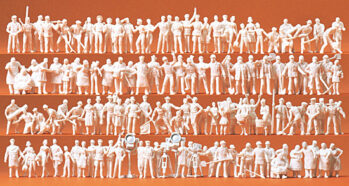 Preiser 16326 - H0 Verschiedene Berufe. 120 unbemalte Figuren. Bausatz