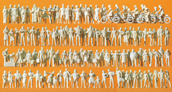 Preiser 16337 - H0 Reisende und Passanten. 120 unbemalte Figuren. Bausatz