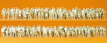 Preiser 16343 - H0 Passanten. Zuschauer. 130 unbemalte Figuren. Bausatz
