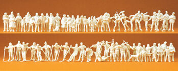 Preiser 16347 - H0 Im Winter. 65 umbemalte Figuren. Bausatz