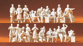 Preiser 16502 - H0 Piloten und Bodenpersonal. DR 1935-45. 26 unbemalte Figuren. Zubehör. Bausatz