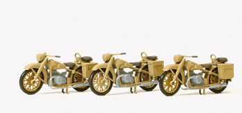 Preiser 16572 - H0 Motorrad BMW R 12. Deutsches Reich 1939-45. 3 Motorräder. Bausatz