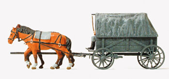 Preiser 16588 - H0 Ersatzfeldwagen Erfa, bespannt. Deutsche Reich 1939-45. 2 unbemalte Miniturfigure