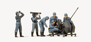 Preiser 16590 - H0 2 cm Flugabwehrkanone Flak 38 im Gefecht Geschützbedienung. Luftwaffe. DR 1939-45