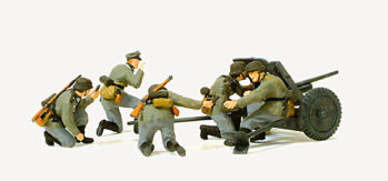 Preiser 16591 - H0 3,7 cm PAK L/45 im Gefecht mit Geschützbedienung. Deutsches Reich