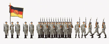 Preiser 16593 - H0 Wachaufzug der NVA. Deutsche Demokratische Republik. 21 unbemalte