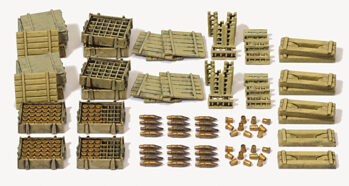 Preiser 16603 - H0 Munition und Munitionskisten z. leichten Feldhaubitze 10,5 cm leFH 18. Deutsches