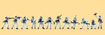 Preiser 16604 - H0 Infanterie, kämpfend. Winteruniform. Deutsches Reich 1943-45. 12 unbemalte