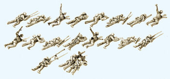 Preiser 16620 - H0 Infanterie liegend, im Gefecht. UdSSR 1943 - 45. 19 unbemalte Miniaturfiguren