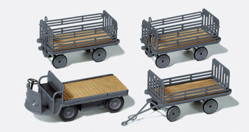 Preiser 17122 - H0 Elektrokarre m.3 Anh.DB.Epo.III,Bausatz