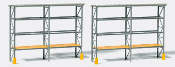 Preiser 17125 - H0 Palettenregal für 48 Europaletten. Mit Überdachung. Bausatz.