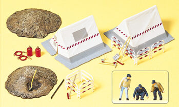 Preiser 17179 - H0 Bauzelte, bedruckt. Absperrung und Zubehör