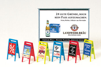 Preiser 17208 - H0 Plakattafel, Werbeschilder. Bausatz