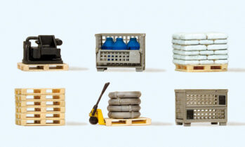 Preiser 17704 - H0 Gitterboxpalette. Paletten mit Ladegut