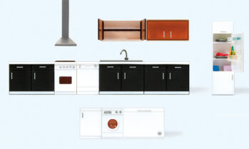 Preiser 17707 - H0 Kücheneinrichtung. 9 Teile