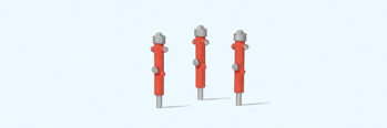 Preiser 17714 - H0 Hydranten rot.3 Stück.Fertigmodell