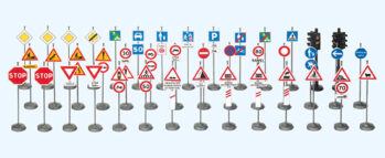 Preiser 18206 - H0 Verkehrszeichen. Frankreich