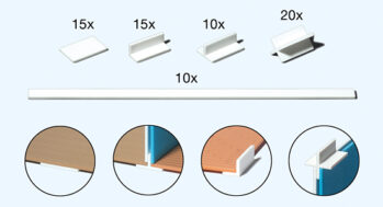 Preiser 19540 - H0 Montagewinkel. Abstandselemente. 70 Teile. Bausatz
