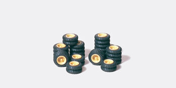 Preiser 21038 - H0 Räder-Set "Zirkus Krone", elfenbein. 16 Räder. Bausatz